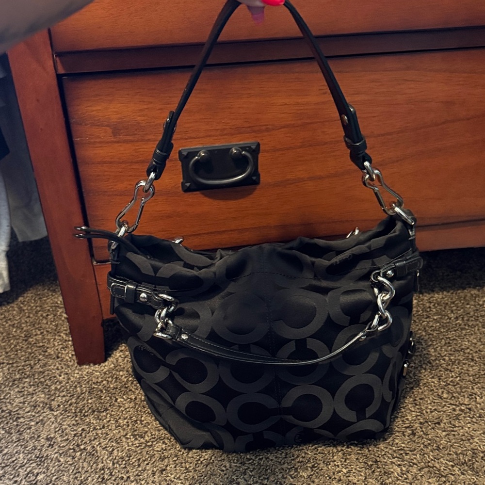 Coach Black Signature Shoulder Bag